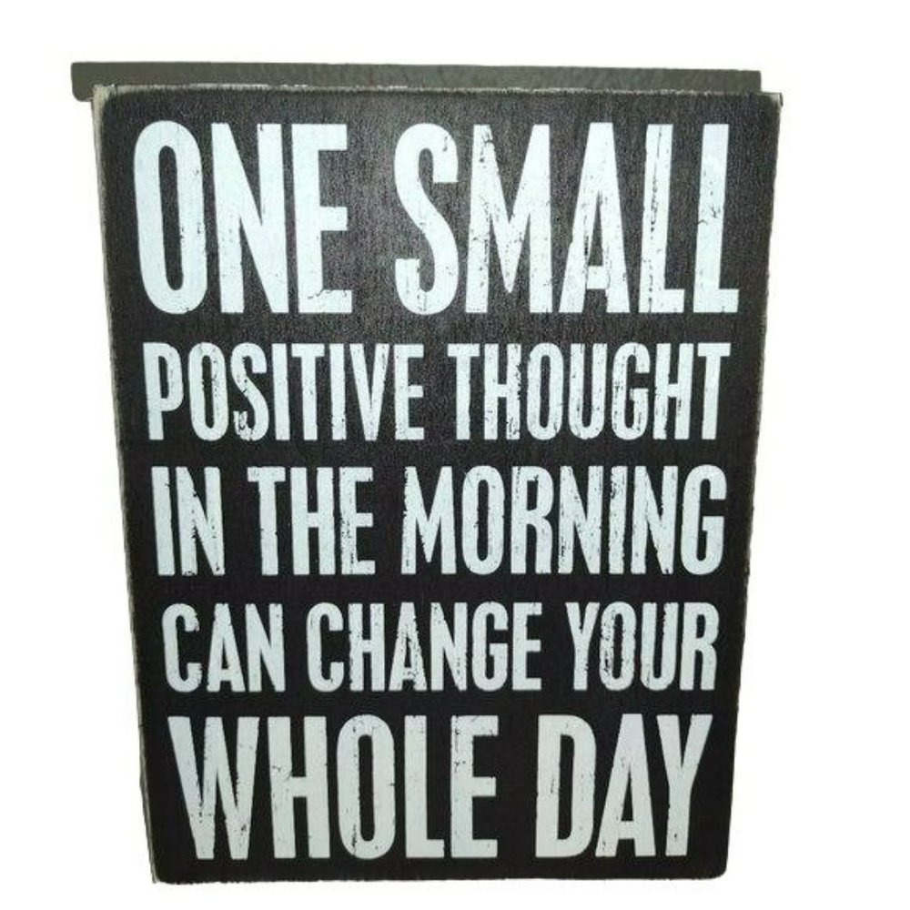 Floral Trimmed Box Sign One Small Positive 6 x 8 Inches  Primitives by Kathy.